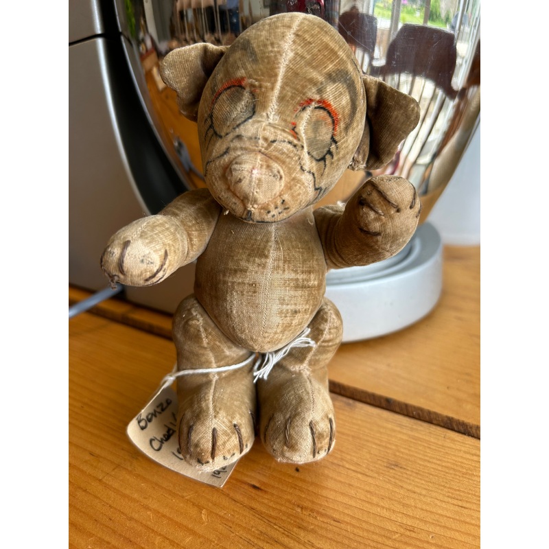 Now Damaged (1930) Red Label. HYGIENIC TOYS MADE IN ENGLAND BY CHAD VALLEY Co Ltd Bonzo