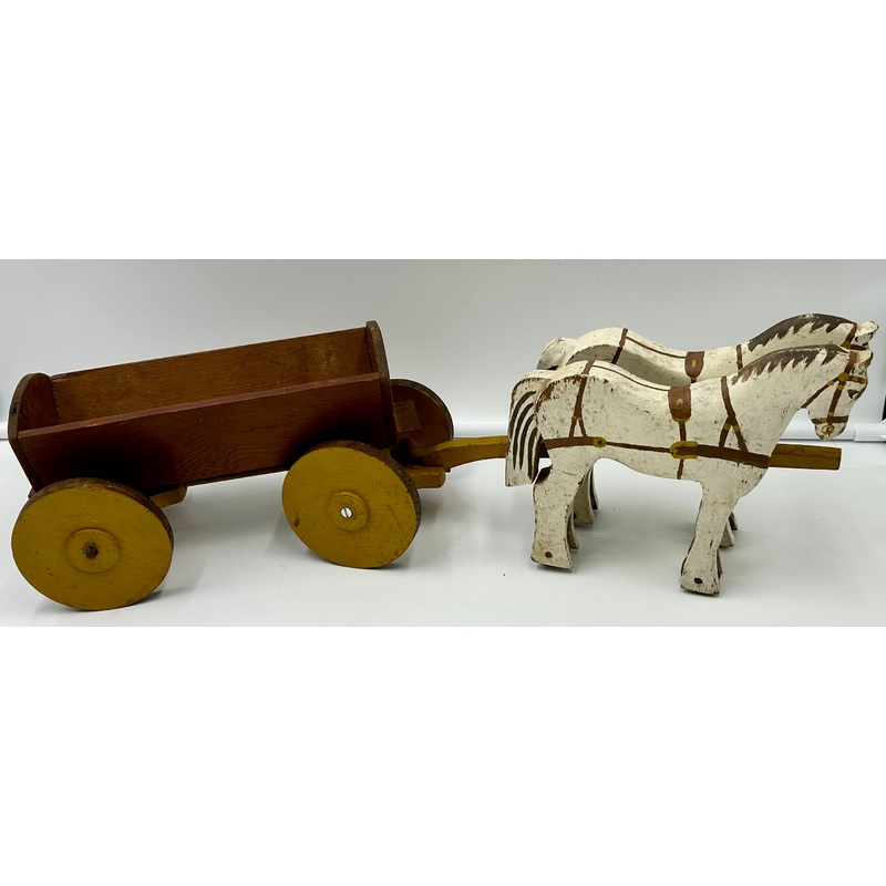 Farm cart and 2 horses. For Sale 65.