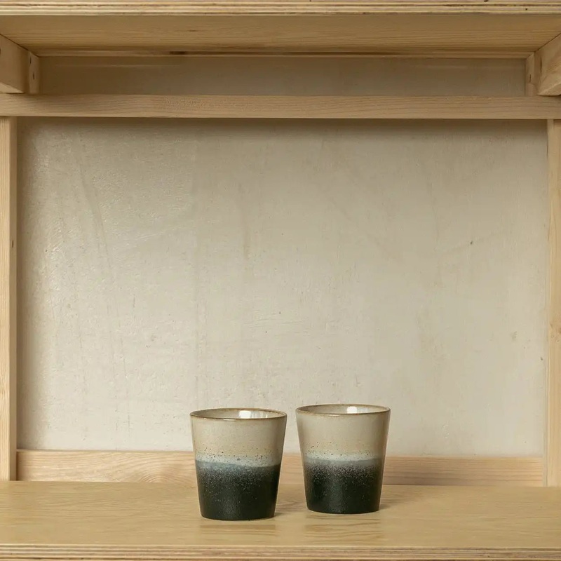 70s Kaffeetasse aus Keramik |Bellen|Pistazie|Felsen|Cosmos|Yeti
