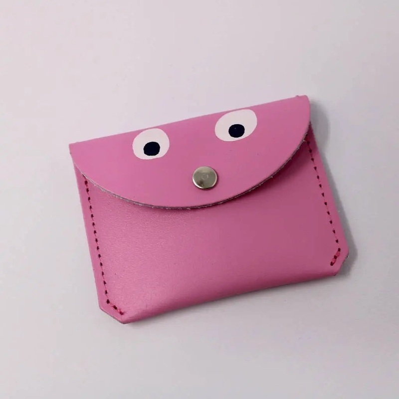 Googly Eye Mini-Geldbrse – Hellrosa