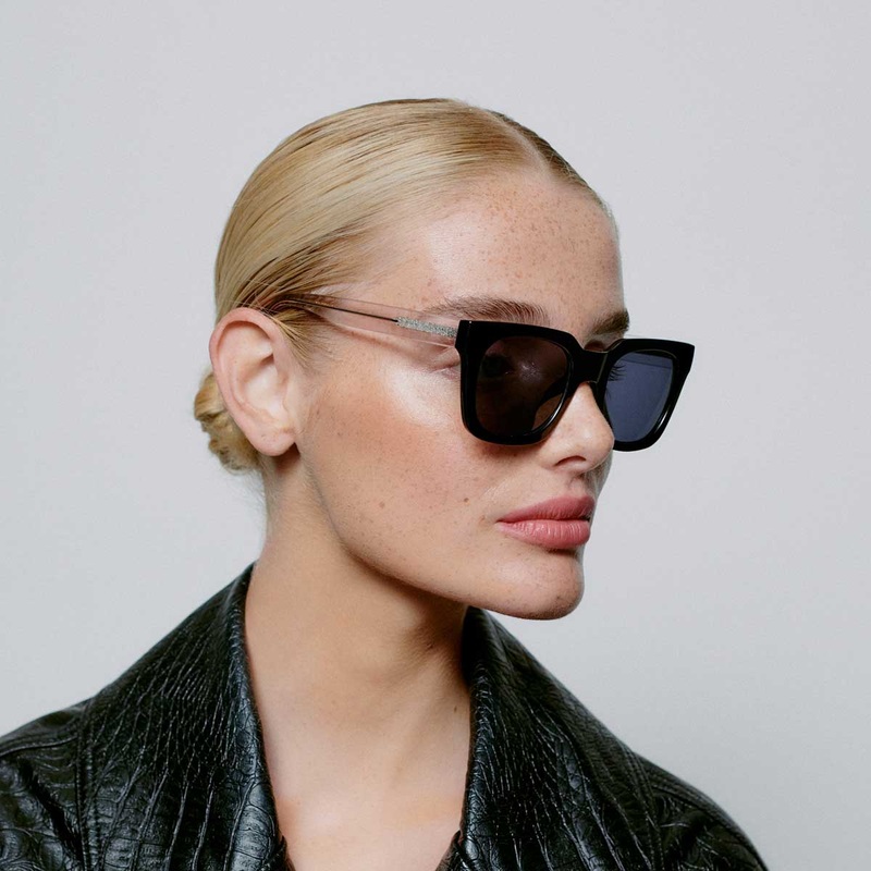 Nancy Sonnenbrille |Halbschildkrte|Schwarz|Demi Brown|Coquina / Gray Transparent