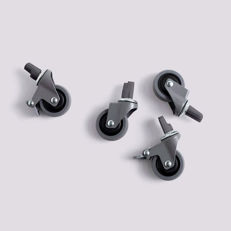 Kiste Rder 4er-Set – Grau