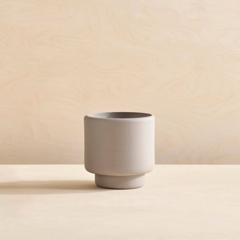 Porzellan Blumentopf Gro  Beton Grau