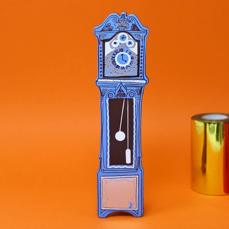 Grandfather Clock Bookmark: Cornflower