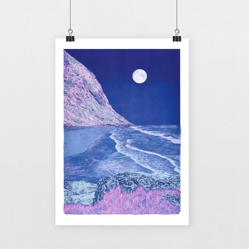 Risograph A3 Druck – Bamboulino – Blaue Euphorie