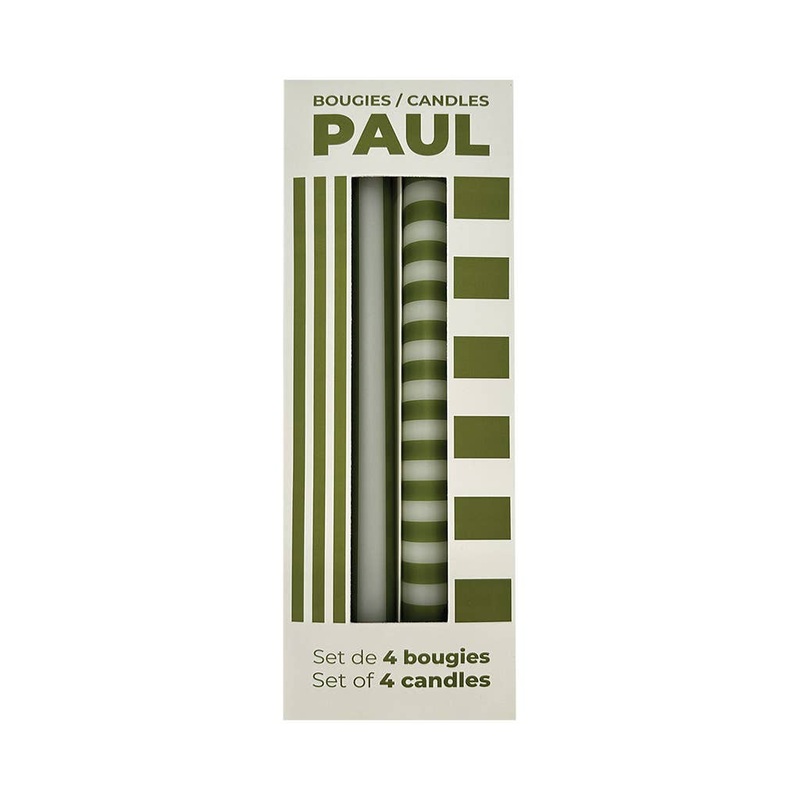 Set mit 4 langen grnen Paul-Kerzen