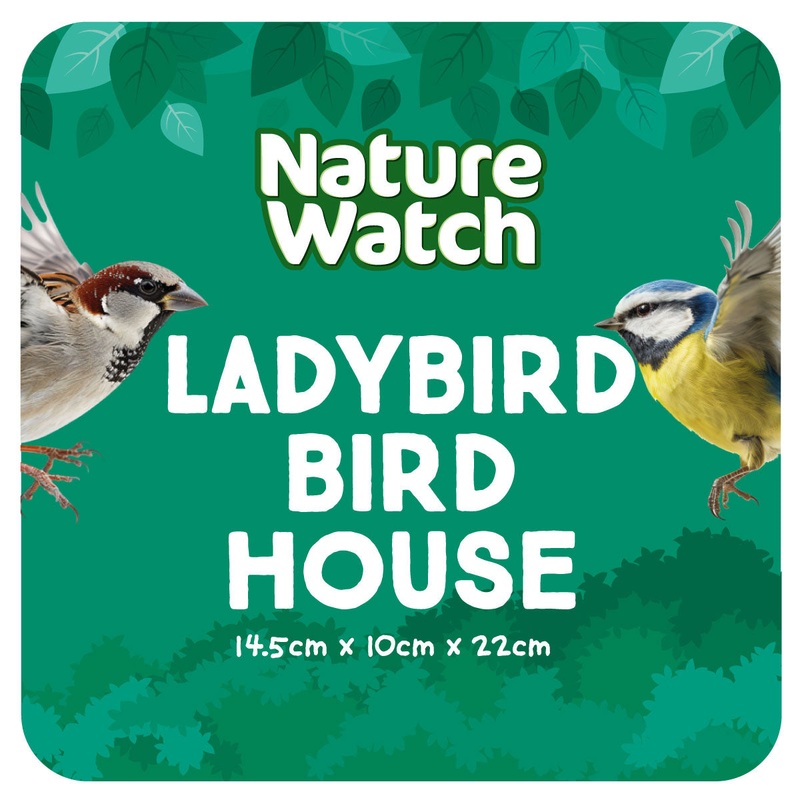 Ladybird Design Wooden Bird House By Nature Watch – 22cm