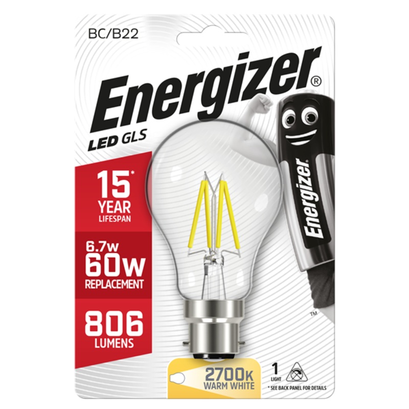 Energizer 6.2W (60W) B22 GLS LED Light Bulb 1810-16