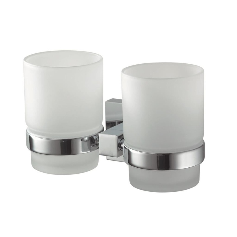 N280801 Mezzo Double Tumbler & Holder Chrome N403008