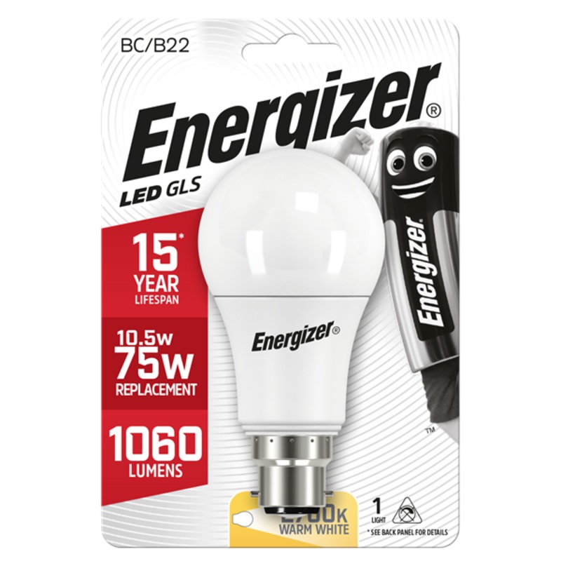 Energize 11.6W (75W) BC GLS  LED  Light Bulb | 1792-20