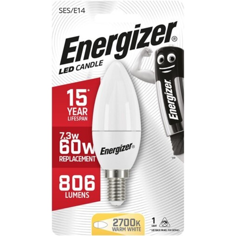 Energizer 7.3W (60W) E14 LED Candle Light Bulb1837-28