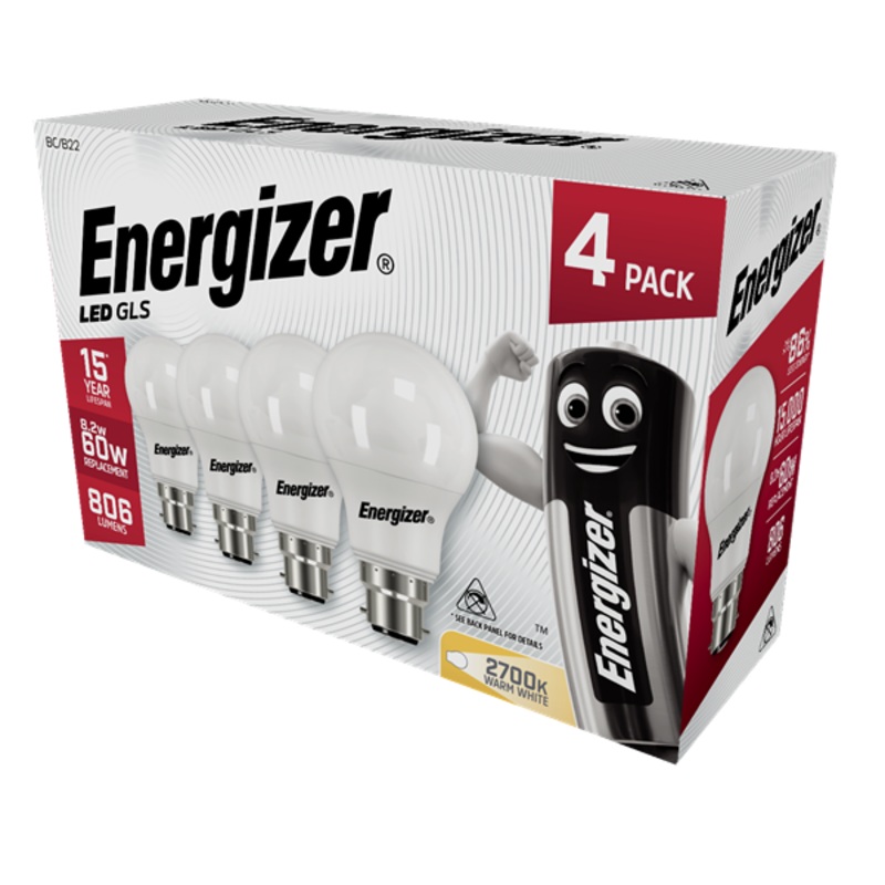 Energizer 9W (60W) LED BC GLS Light Bulb | 1826-02