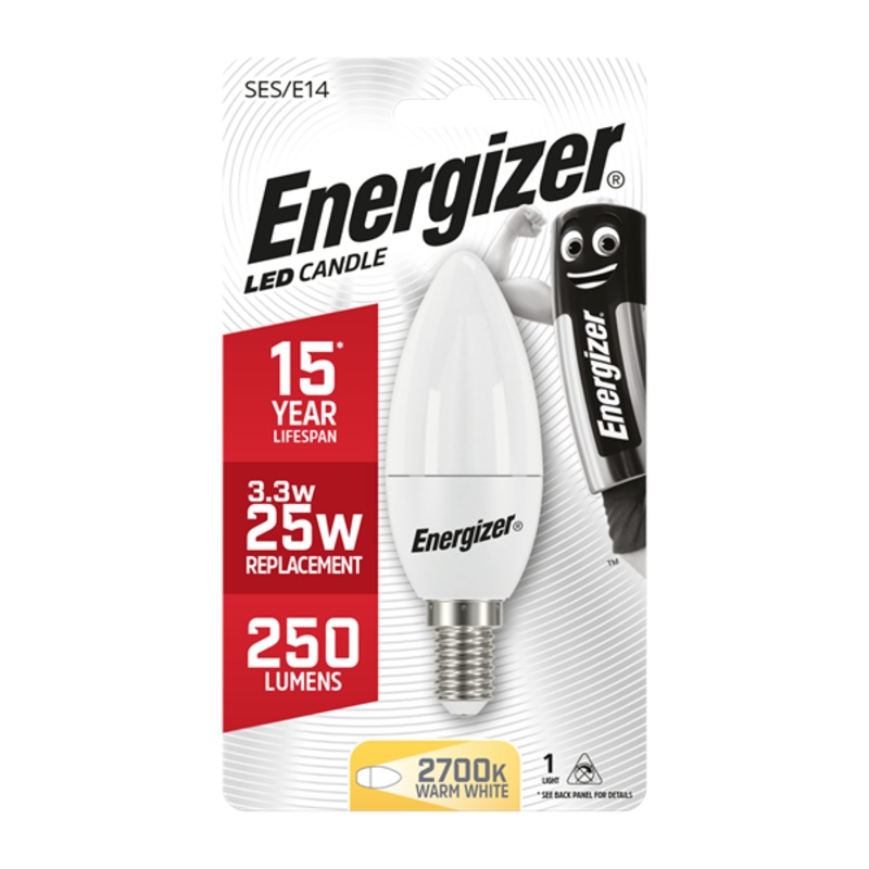 Energizer LED 3.4W (25W) 250 Lumen E14 Opal Candle Light Bulb | 1791-30