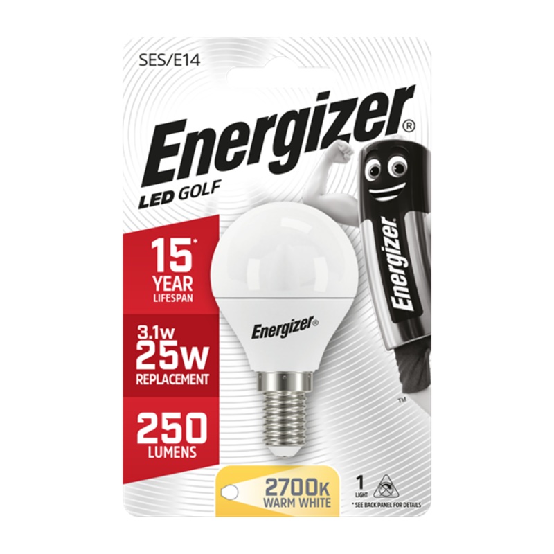 Energizer LED 3.4W (25W) E14 Opal Golf Ball Light Bulb | 1791-18