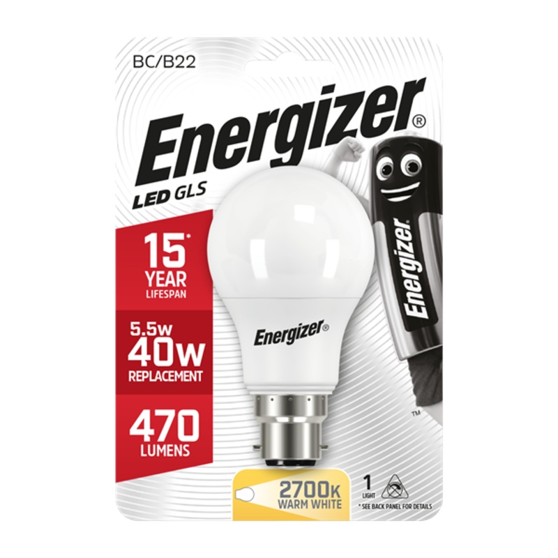 Energizer LED 5.6W (40W) BC GLS Light Bulb | 1792-12