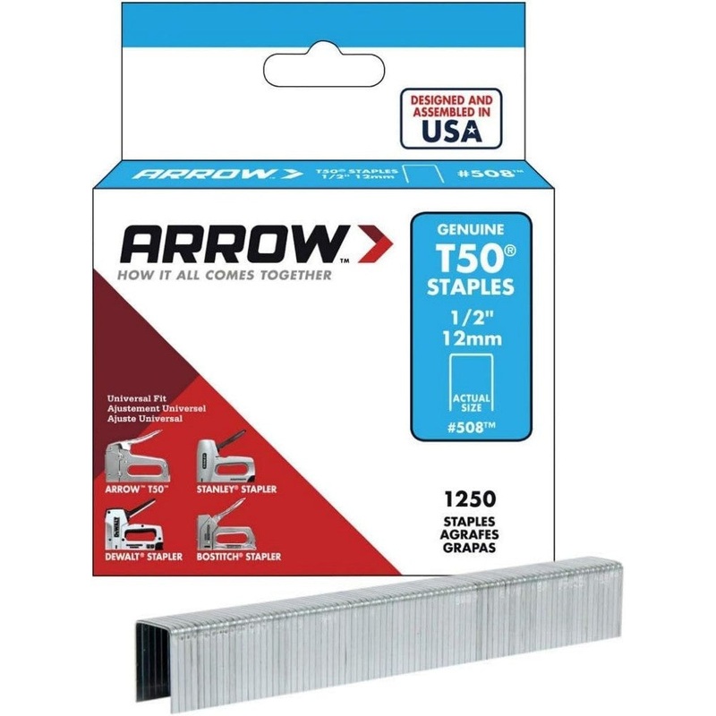 Arrow T50 Staples Box of 1250 12mm (1/2”) | ARRT5012