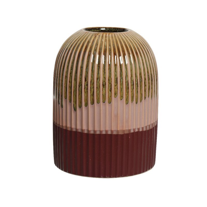 Pink Stoneware Round Vase | 870343