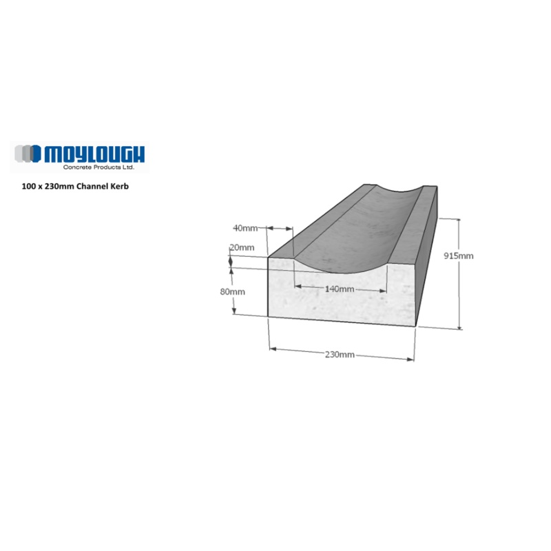 Precast Channel Kerbs 9 x 4 x 3′
