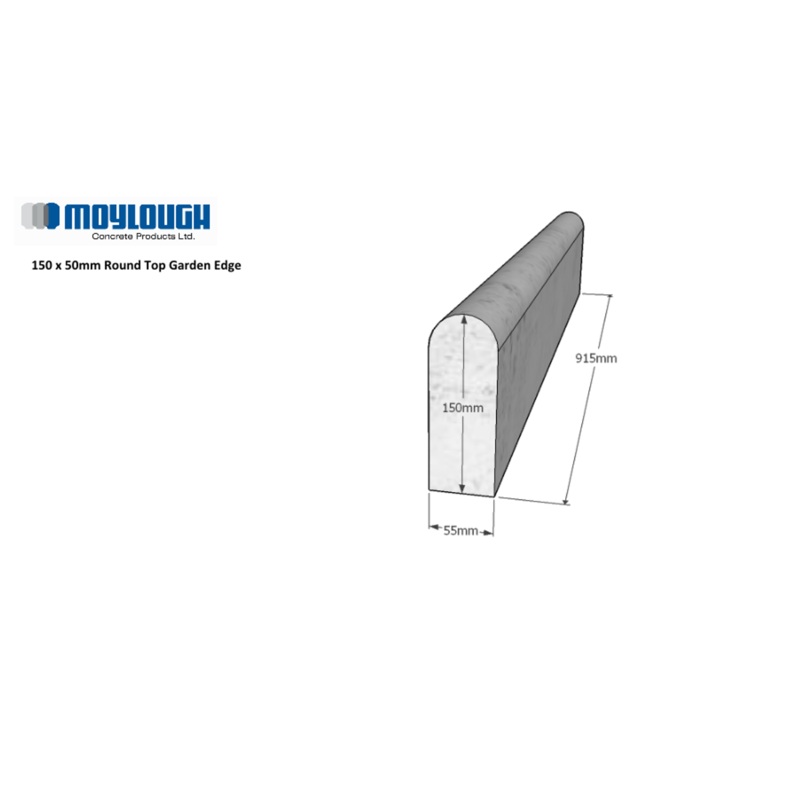 Round Top Garden Edging 6 x 2 x 3′ | K004