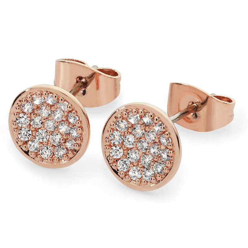 Tipperary Crystal Pave Full Moon Earrings Rose Gold | 109995