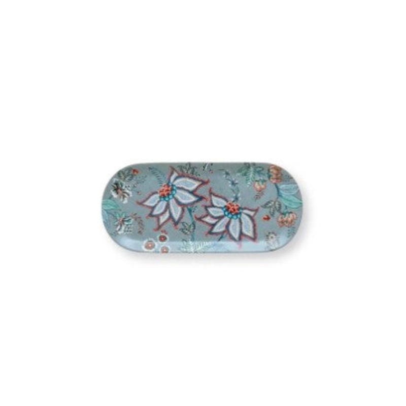 Cake Tray Rectangular Flower Festival Light Blue 33.3×15.5cm 51.018.129