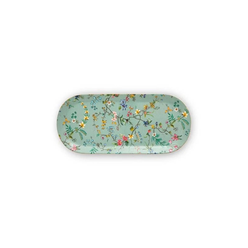 Cake Tray Rectangular Jolie Flowers Blue 33.3×15.5cm | 51.018.109