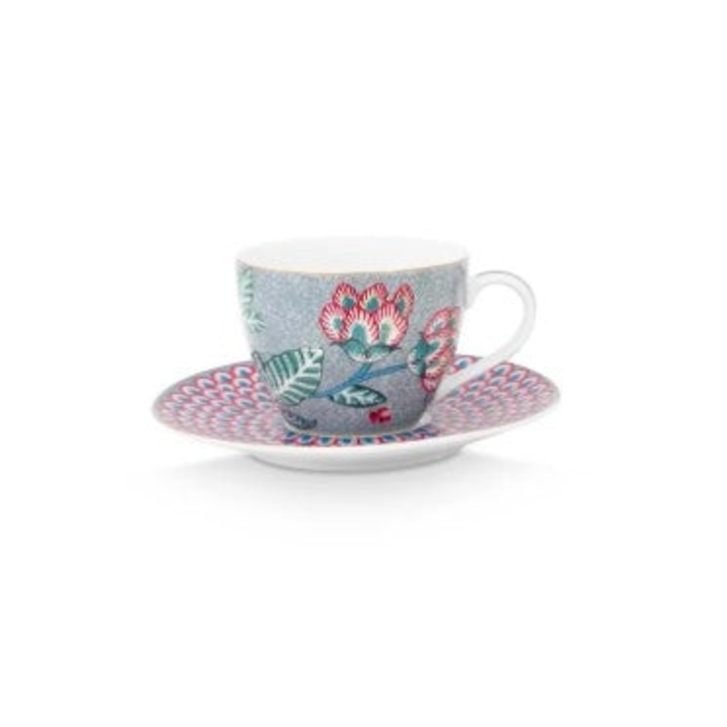Espresso Cup & Saucer Flower Festival Light Blue120ml 51.004.136