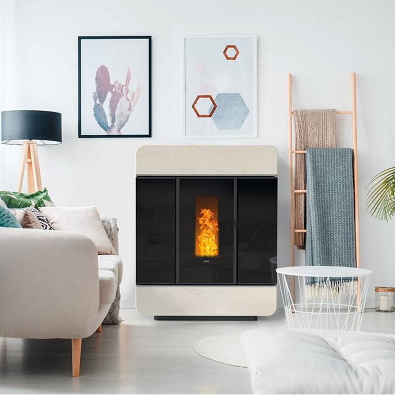 Klover Diva Slim 18.4kw Pellet Stove – Cream Stone | KLDSL