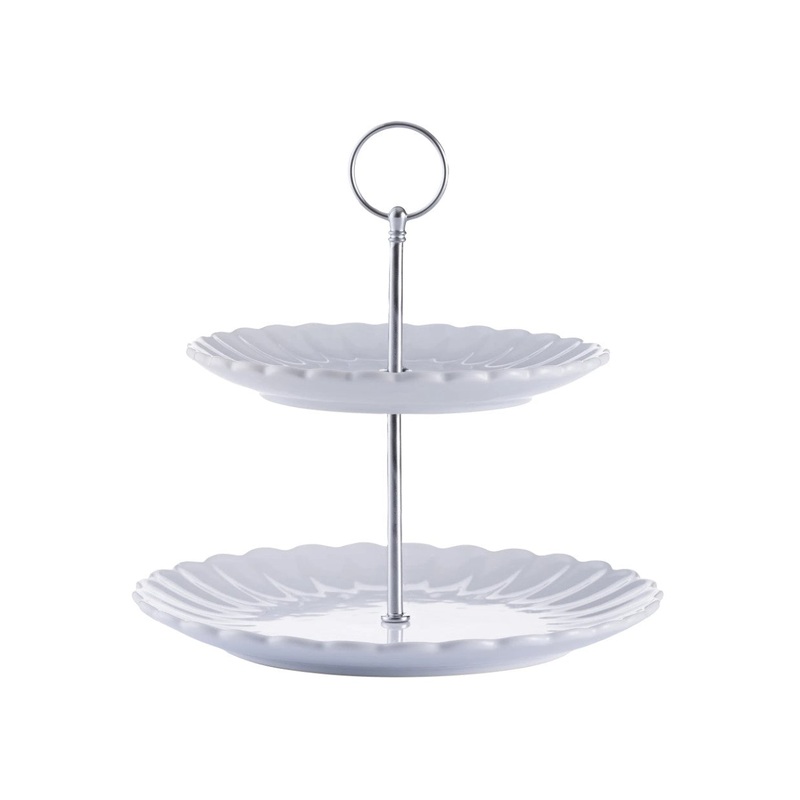 Price & Kensington Luxe 2 Tier Cake Stand White | 0056.816