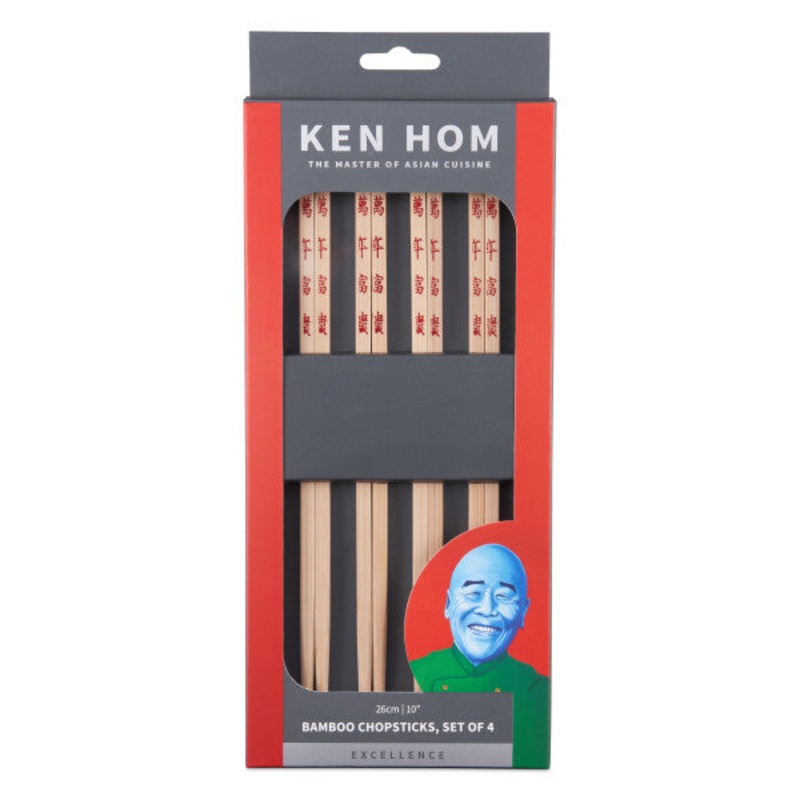 Ken Hom Excellence Bamboo Chopsticks 4 Sets 26cm / 10 | KH512