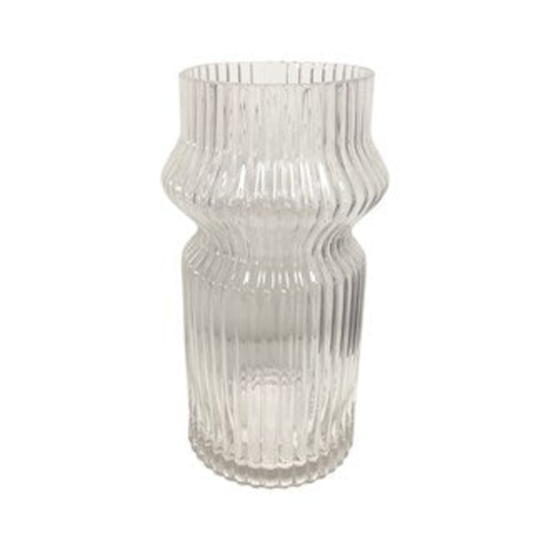 Clear Stripe Vase 20cm | 33558S
