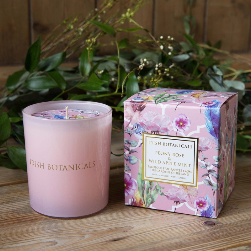 Irish Botanicals Peony & Wild Apple Mint Candle | IB-PEONY89
