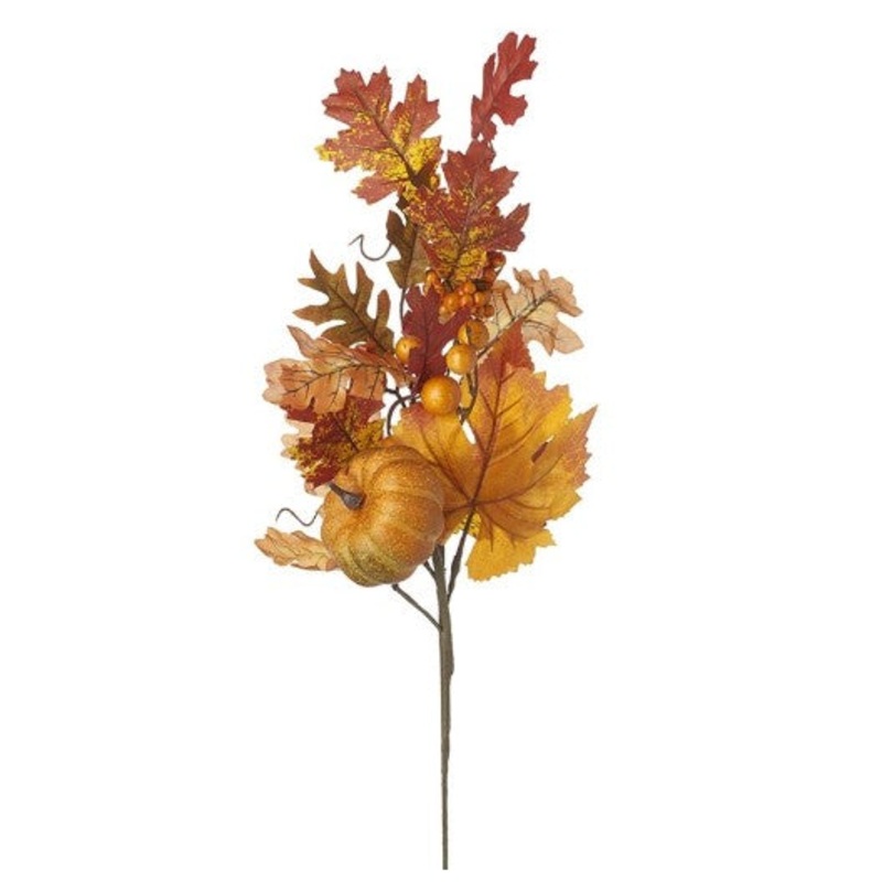 Autumnal Leaf And Pumpkin Branch | NCT047