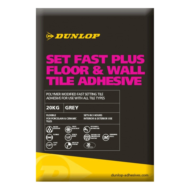 Dunlop CF-03 Fast Set Plus Tile Adhesive White – 20kg