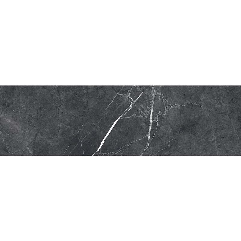 Chester Nero Marquina Marble Effect Porcelain Tile 10x30cm Matt