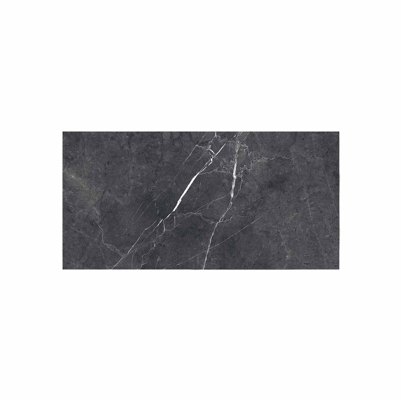 Chester Nero Marquina Marble Effect Porcelain Tile 7.5x15cm Matt