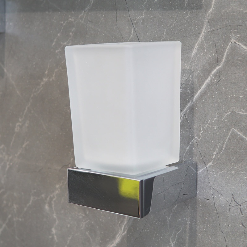 Deluxe Enzo Frosted Glass Tumbler Holder