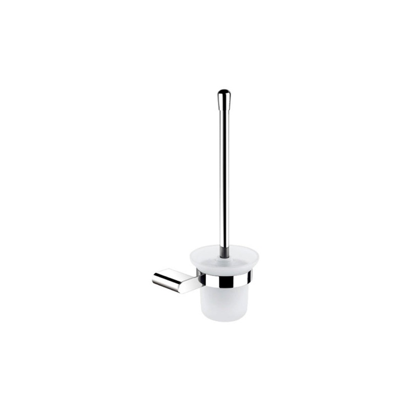 Deluxe Jordan Frosted Glass Toilet Brush Holder