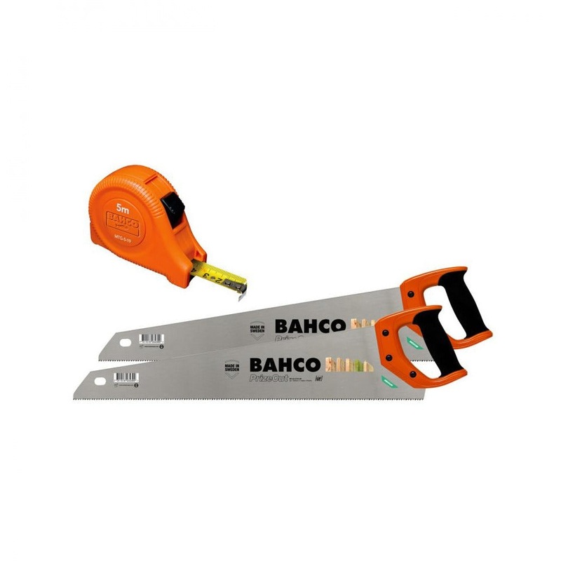 BAHCO TWIN PACK SAW SET & 5M TAPE