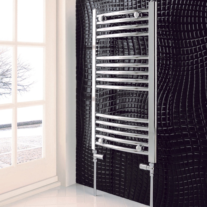 800 X 500 CURVED TOWEL RAIL CHROME