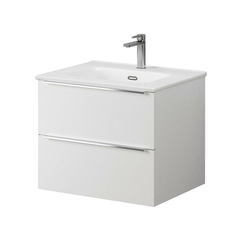Kara 60cm 2 Drawer Wall Hung Unit Matt White