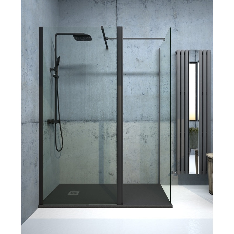 Aspect 1100mm Wetroom Panel – Matt Black