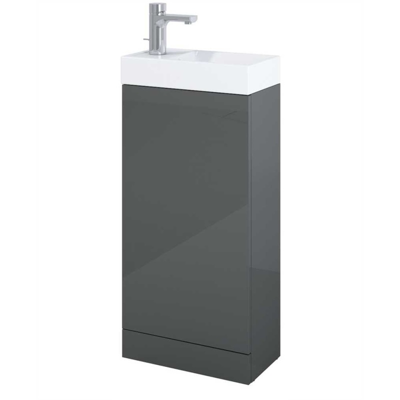 Basle Gloss Grey 40cm Vanity Unit