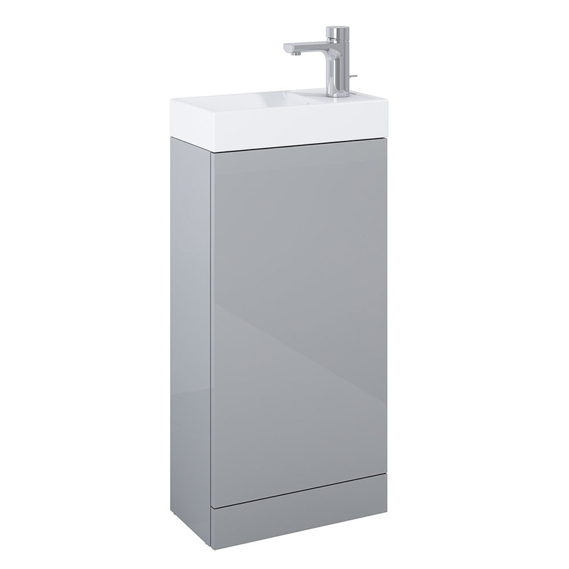 Basle Gloss Light Grey 40cm Vanity Unit