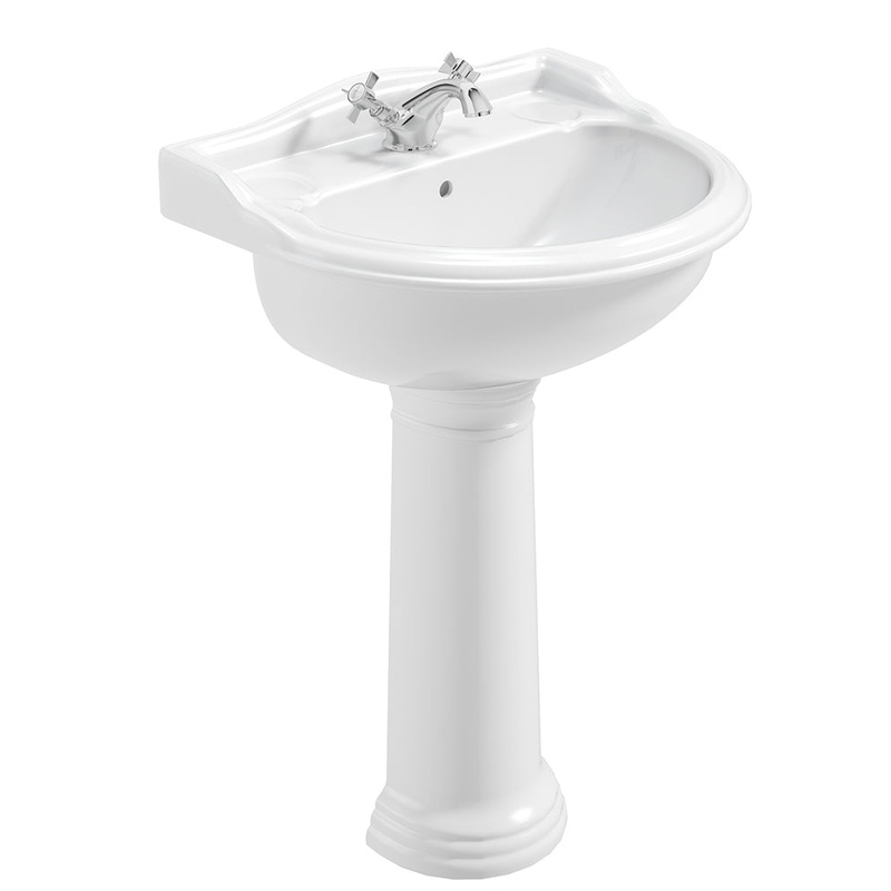 Cambridge 50cm 1TH Basin & Full Pedestal
