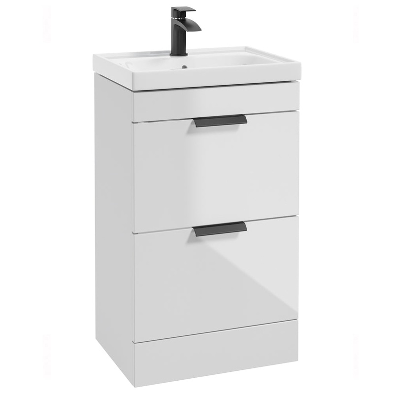 Stockholm Gloss White 50cm 2 Drawer Floo
