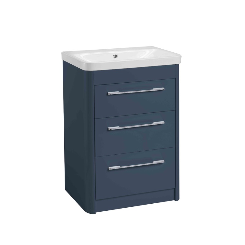 Contour 600mm Floor Mounted 3 Door – Dark Blu