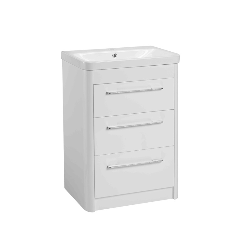 Contour 600mm Floor Mounted 3 Door – White
