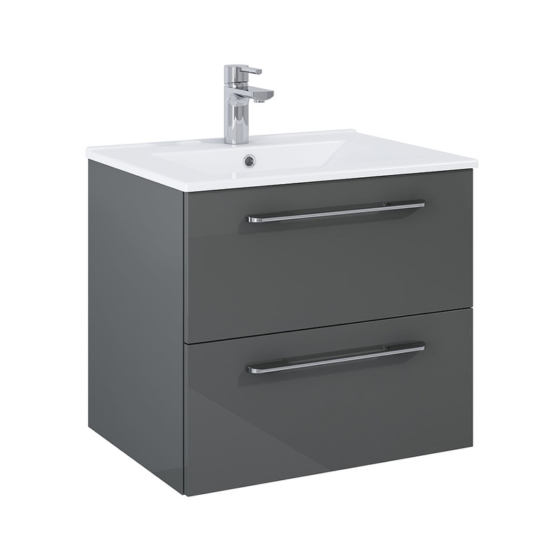 Otto Plus Gloss Grey 60cm 2 Drawer Wall