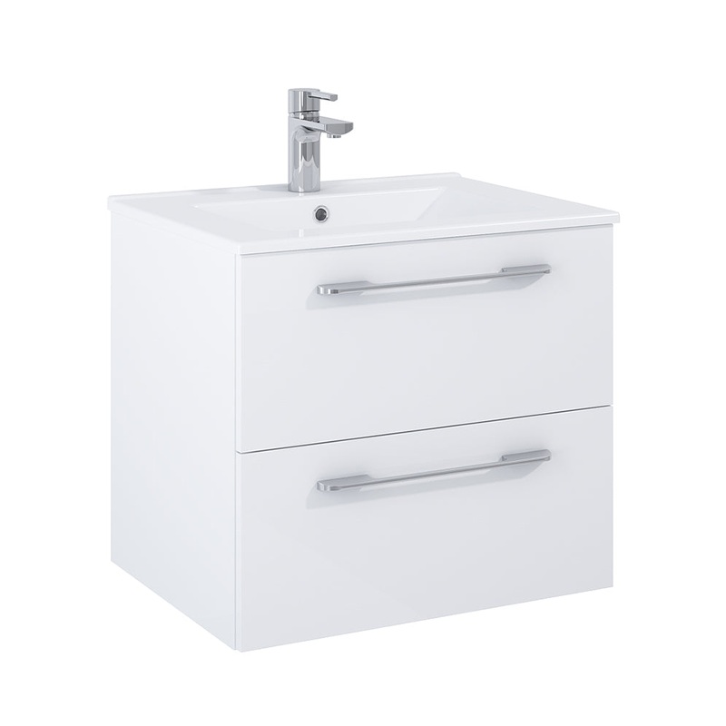 Otto Plus Gloss White 60cm 2 Drawer Wall